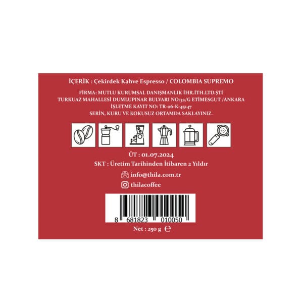 Colombia Supremo Espresso Kahve 250 Gr. - Görsel 5